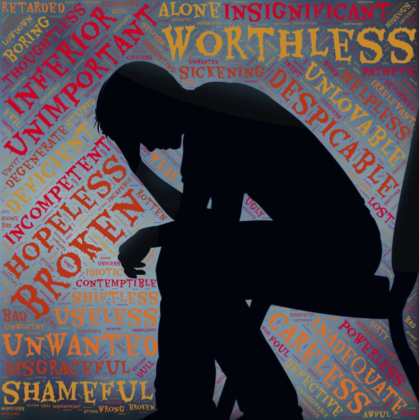 Image demonstrates the negative feelings associated with depression and that's it's okay to have those feelings.