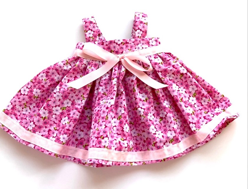 Raspberry Flowers 18-21 Inch doll or teddy bear dress